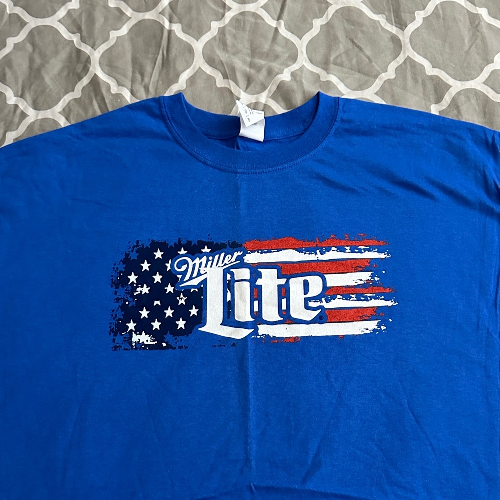 Miller Lite Blue Graphic T-Shirt